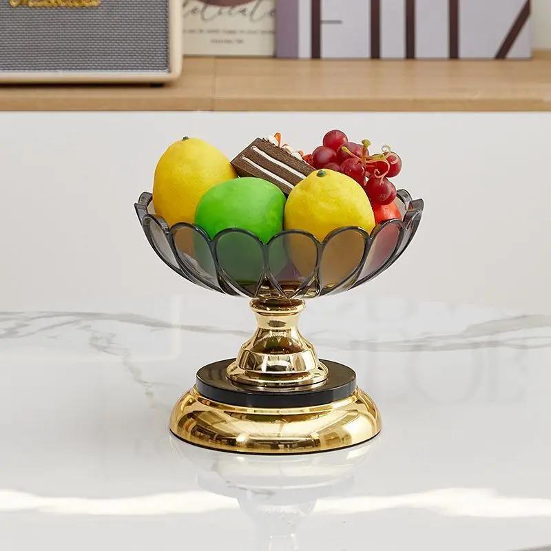 Fruit Plate for Home Use Rotatable Multi-layer Living Room Fruit Plate Snacks Dried Fruit Candy Light Luxury High-grade Crystal