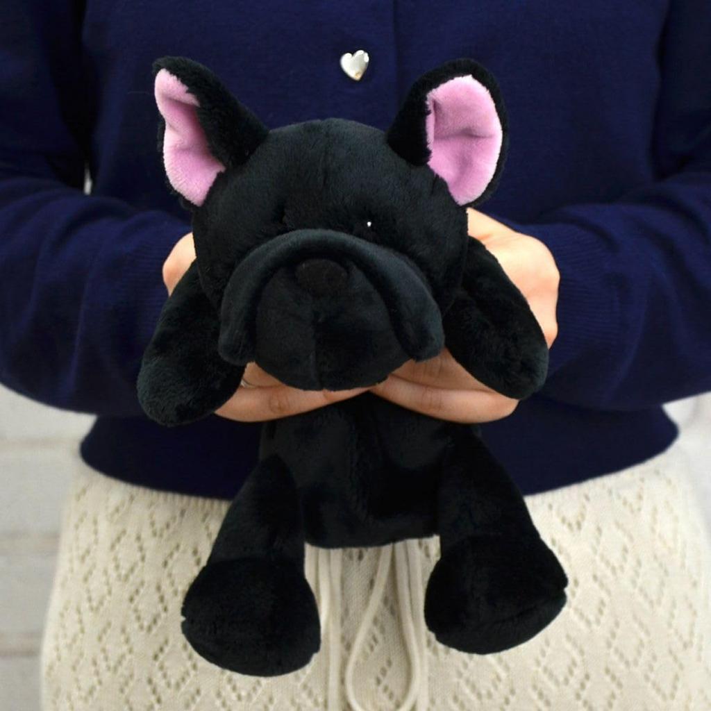 NICI French Bulldog Figure Pouch, Pencil Case, Pencil Case, Bulldog Dog Pouch, Plush Animal, Animal, Small Item Organizer, Stationery, Washable