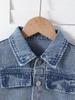 Girls' Casual, Simple, and Comfortable Denim Jacket with Lotus-Leaf Sleeves (Spring/Summer)