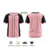Men Button Sublimation Baseball Jersey Adults Custom Quick Dry Baseball Wear Uniforms Personal T-shirt Breathable Jersey TOP