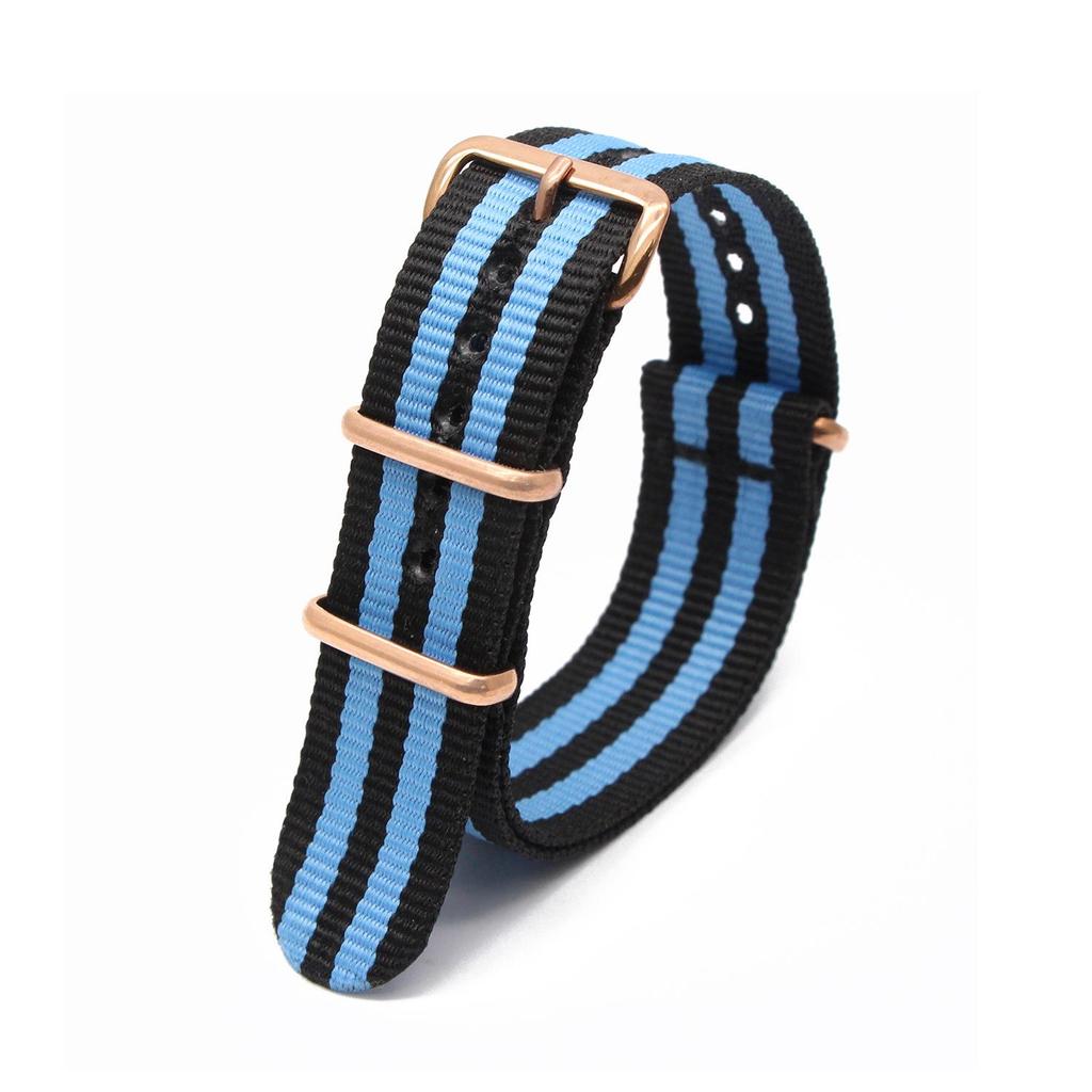 Rose Gold Buckle Nylon Watch Strap - Canvas Replacement for DW Watches