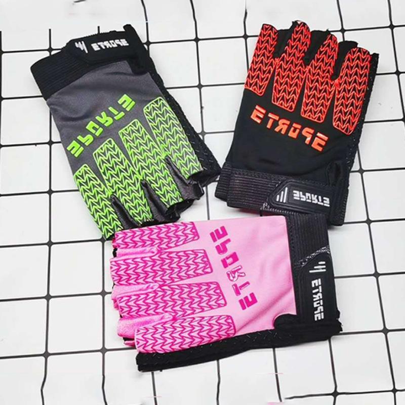 Children's Half finger Gloves Outdoor Riding Roller Skating Gloves for Spring and Summer Boys and Girls Bicycles Non Slip Multi Color Gloves