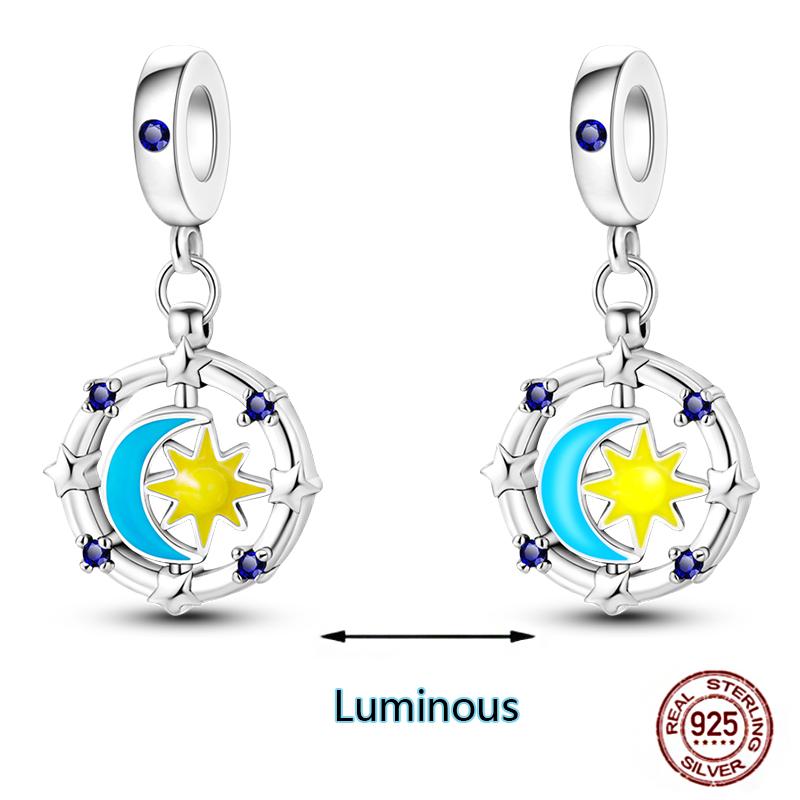 Shining Luminous Firefly Charms Copper Bulb Octopus Jellyfish Bee Fit Dangle Original Bracelets Glow Beads Women Diy Jewelry