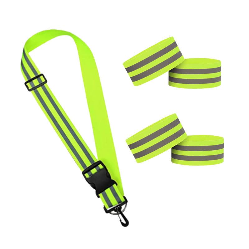 Reflective Tasuki Reflective Belt Arm Band Night Walking Safety Band 1 shoulder strap + 4 arm straps