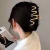 Punk Simple Vintage Gold Silver Metal Large Hair Claws for Women Accessories Shark Catches Clips Hairpin Headwear