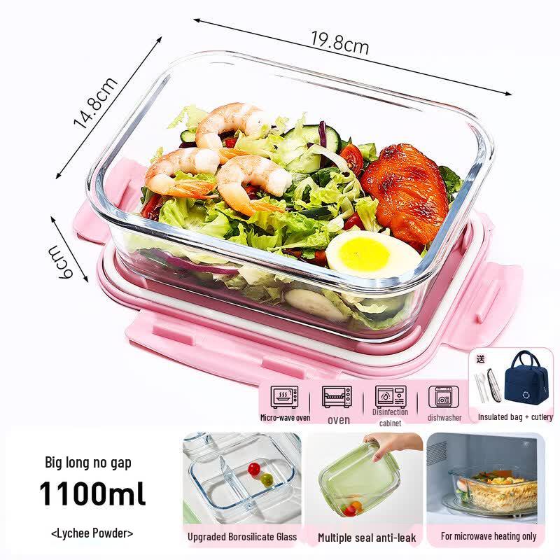 Qiwai Divided Glass Meal Prep Container