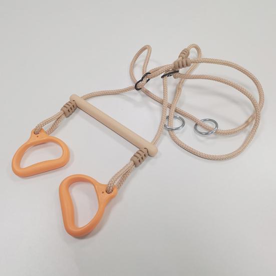 Fitness Ring Hanging Swing Rod Anti-Slip Grip Adjustable Length Smooth Shape Design Safety Knot Fitness Ring