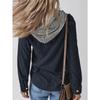 Women S Plus Size Solid Color Hooded Button Long Sleeve Casual Jacket