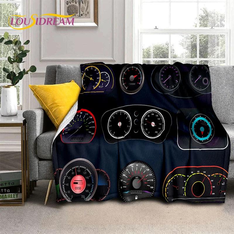 3D Car Dashboard Machine Control Screen Racing Soft Flannel Blanket for Beds Bedroom Sofa,Throw Blanket for Outdoor Leisure Nap