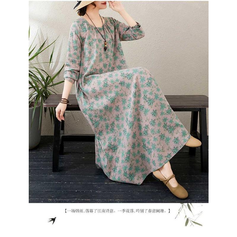 2025 New Round Neck Minimalist Long Sleeve Extra Long Dresses