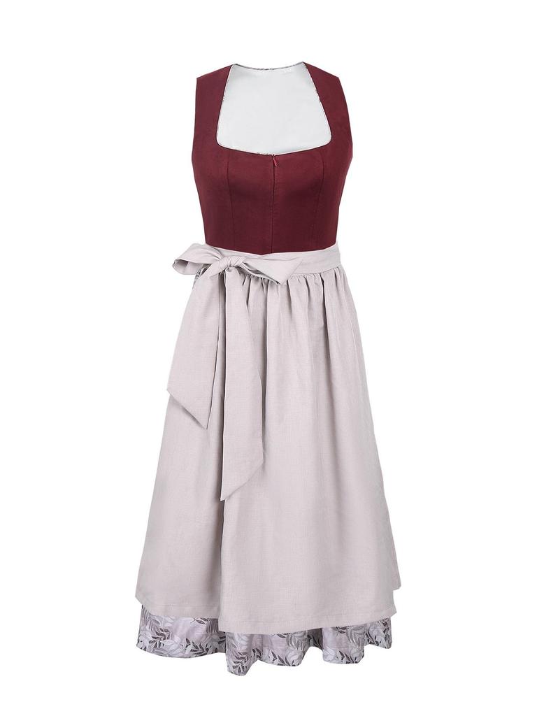 2025 Frühling/Sommer Damen Europäisch-Amerikanisches Dienstmädchenkostüm Bierkellnerin Schnürkleid Set