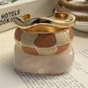 Vintage Emaille Tropföl Metall Armreif für Damen Herren Punk Grün Beige Dickes Harz Acryl Manschettenarmreif Party Ästhetik Schmuck