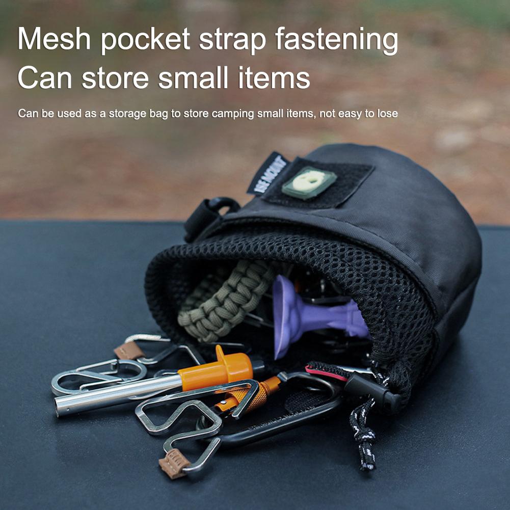 Black Canister Bag Multi-Purpose Portable Tank Storage Bag Hanging Drawstring Bag Camping Picnic Accessories