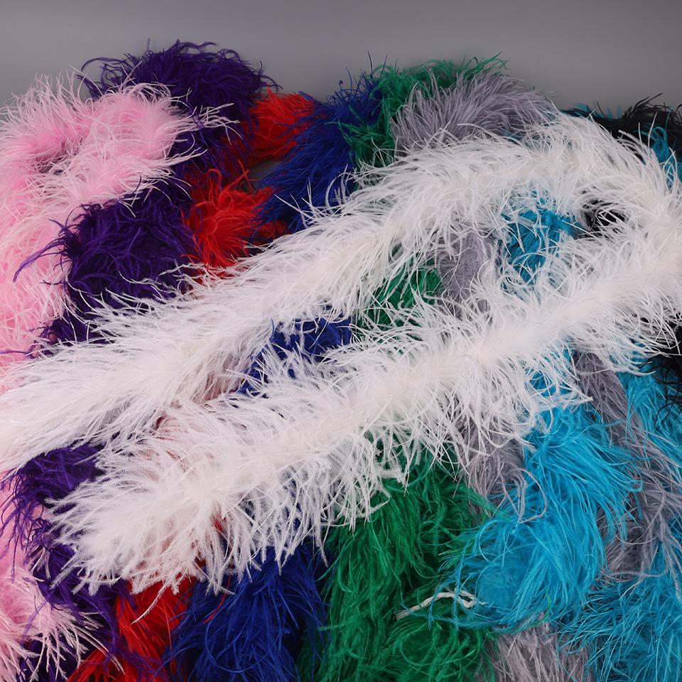 Fluffy Feather Trim For Clothes, Ostrich Feathers, Fluffy Boa, Shawl, Wedding Dress Decor, 2M Thick, 6 Layers