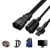 Y Splliter Power Cord IEC320 C14 Plug 3Prong Male Power Cable Cord Power Adapter C14 To C5 + 5-20R Female Socket