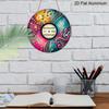 2D Flat, 1pc Vibrant Vinyl Record Round Aluminum Metal Sign, Abstract Music Notes & Swirl Art Design, Durable Weatherproof Wall Decor, Perfect for