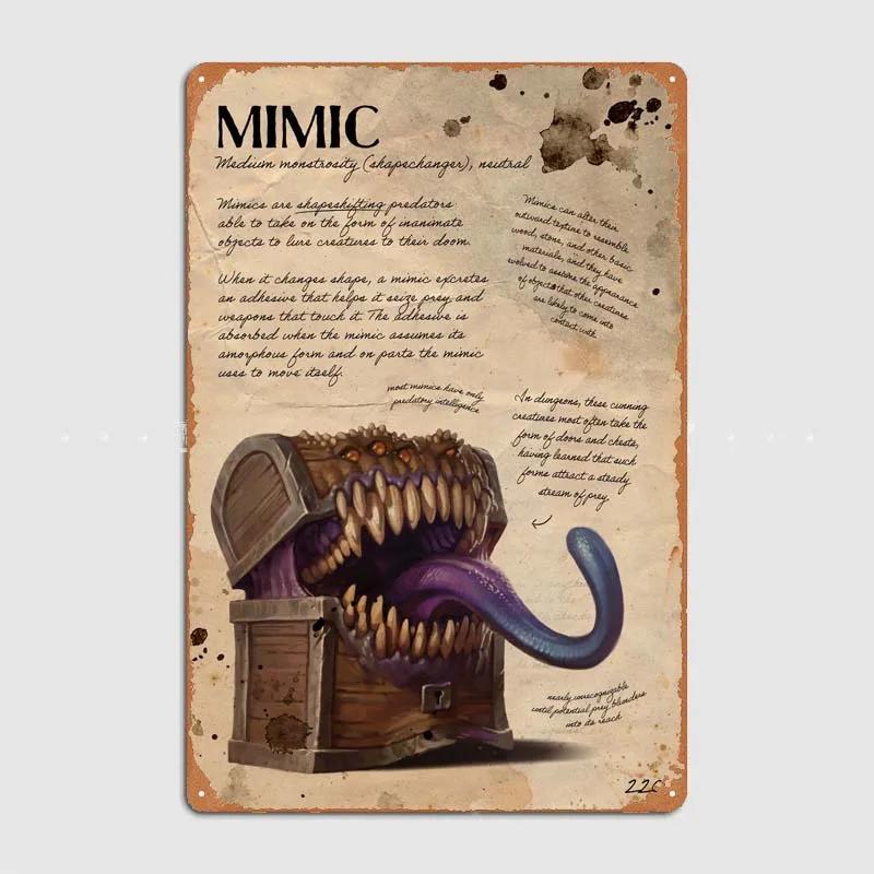D-Dungeons And Dragons Posters Bedroom Decoration Game Signs Wall Art Vintage Metal Tin Sign for Gamer Room Wall Decoration Home