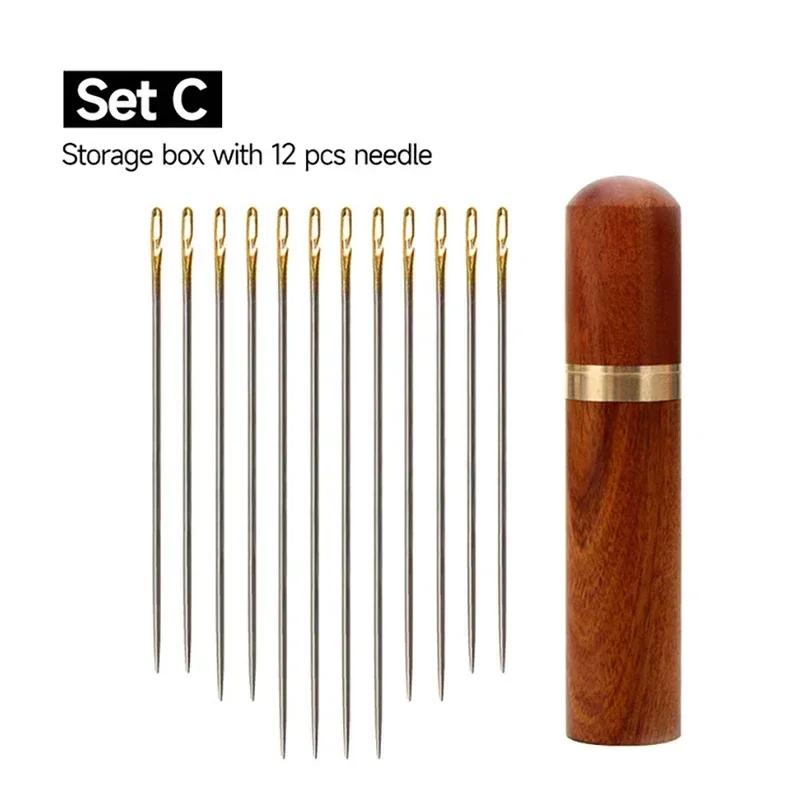 12/36pcs Blind Needle Elderly Needle-side Hole Hand Sewing Needles Household Sewing Needless Threading DIY Apparel Sewing Tools