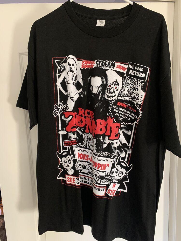 

Роб Зомби Тур «Spooks A Poppin» Ozzfest 2002 Редкая футболка унисекс Remake