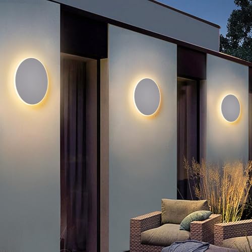 KAWELL Wall-Mounted Bracket Light, Stylish Ambient Lighting, Round, Reading Light, 3-Level Dimming and Color Adjustment, Size 14*14cm, No Installation