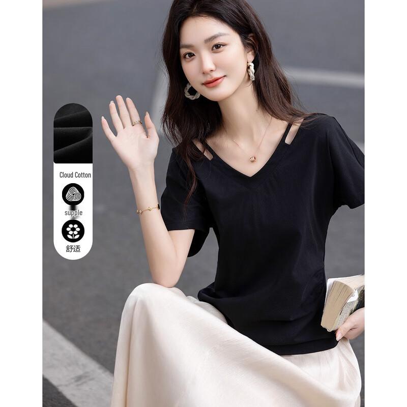 

Demana Women s V-Neck Short Sleeve Knit Top XL