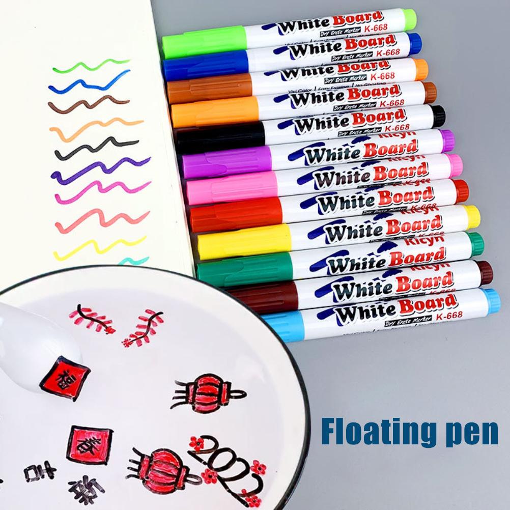 8 12 Pcs Magical Water Painting Pen Toy Whiteboard Dry Erase Pen White Board Marker Student Children Drawing Pen