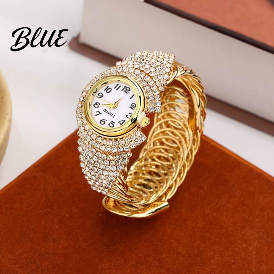Shiny Rhinestone Watch Women Quartz Round Dial Analog with Alloy Strap Circular Ladies серебряный