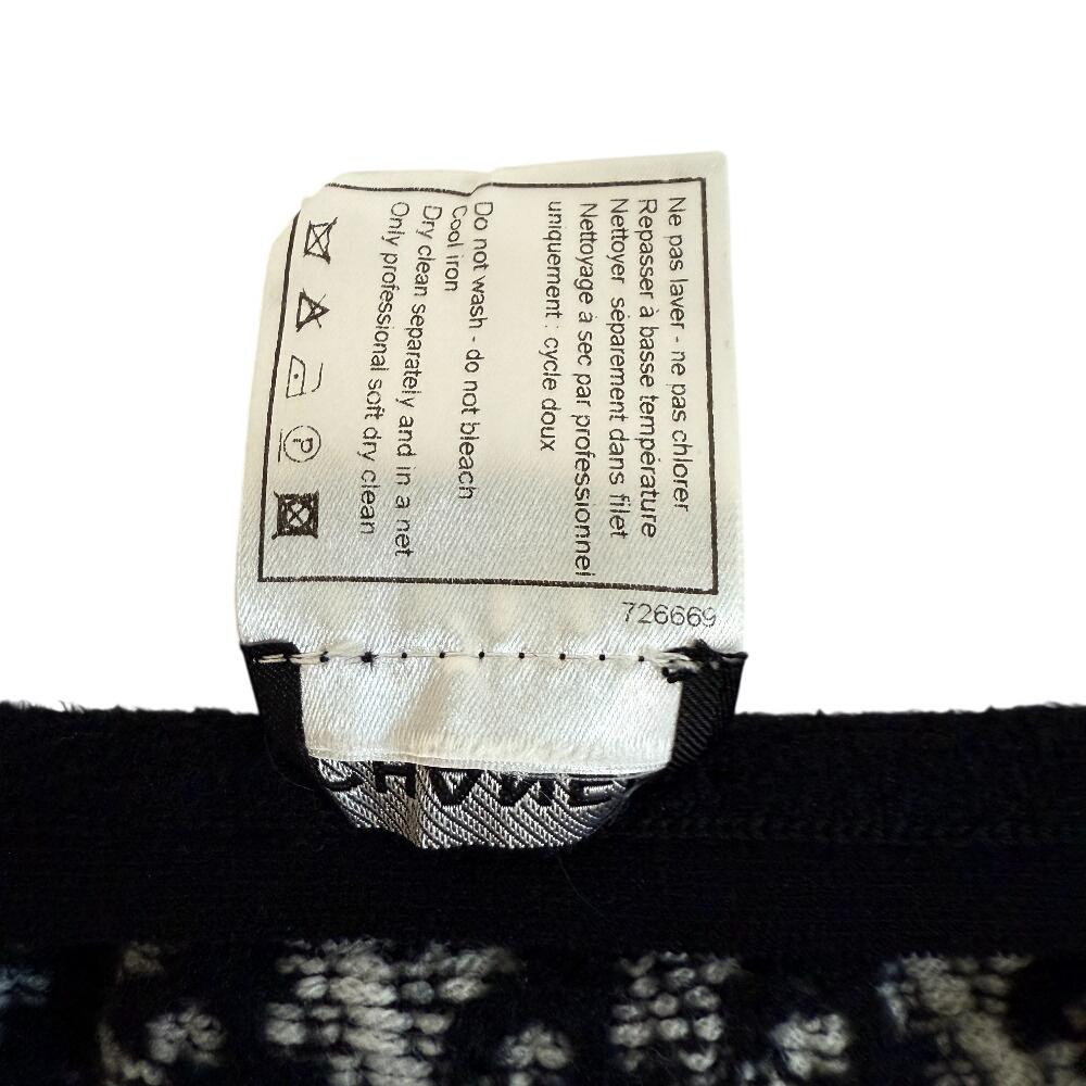 CHANEL P24448V01744 fringe wool skirt white wool Used