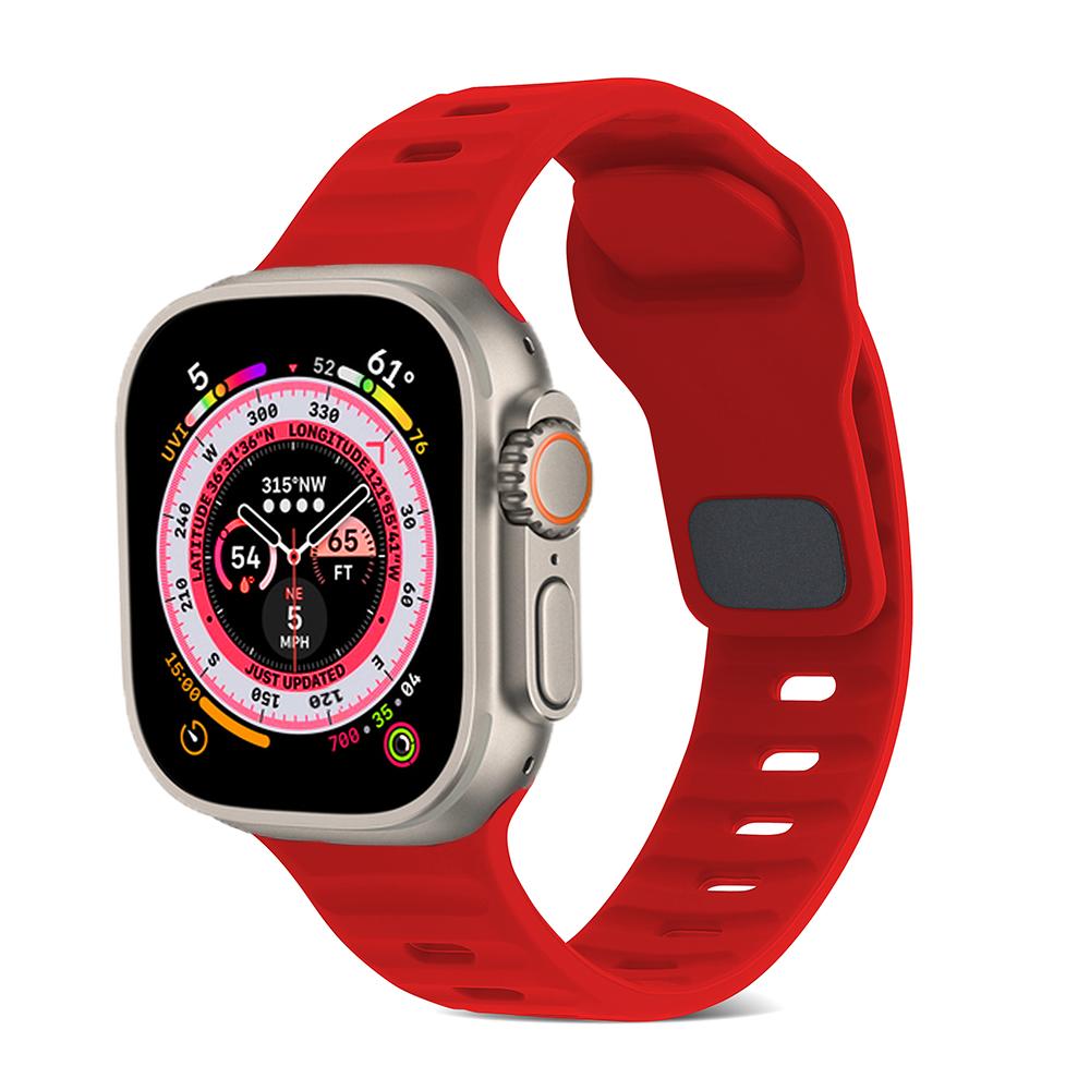 

Silicone Strap for Apple Watch Ultra 3/2/1 49mm 11/10 46mm 42mm Sport Wristband iWatch series 9 8 7 6 5 SE 3 45mm 41mm 44mm 40mm S10-11 42mm-40 41mm червоний