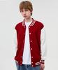 Topboy Regular Baumwolle Farbblock Varsity Pullover Weinrot
