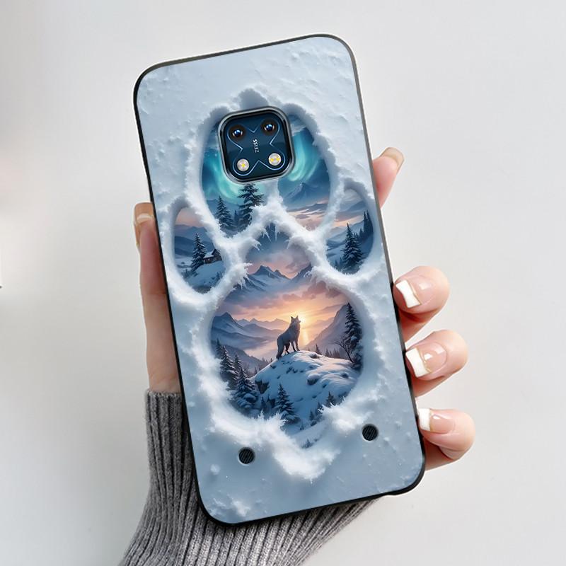 Jelly Color Simple Black Case For Nokia XR20 Popular Little Girl Viral Lucky Pattern Shell With Shockproof Bumper Soft Cover