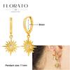 Evil Eye 925 Silver Ear Needle Exquisite Shell Zircon Retro Geometric Pendant Earrings for Women Fashion Party Jewelry