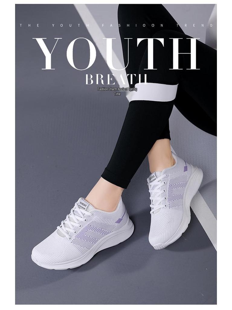 Dámské prodyšné Flyknit lehké běžecké boty, nadměrná velikost, ležérní celoroční cestovní tenisky