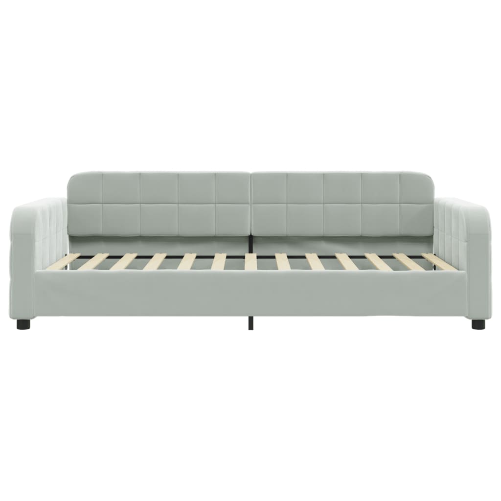 Vidaxl Sofa Z Materacem Do Spania, Jasnoszara, 80X200 Cm, Aksamit