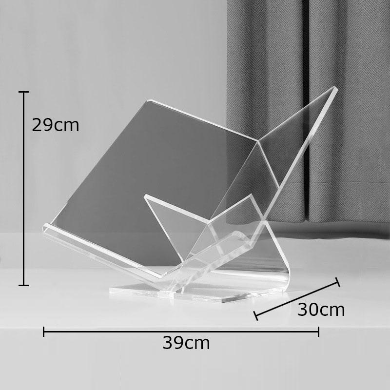 Minimalist Acrylic Transparent Bookshelf File Book Organizer Shelves Marble Base Magazine Holder Book Rack Modern Home Decor