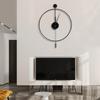 23.6in Classical Large Decorative Wall Clock with Pendulum,Modern Non-Ticking Silent Metal Wall Clocks for Living Room Low Noise