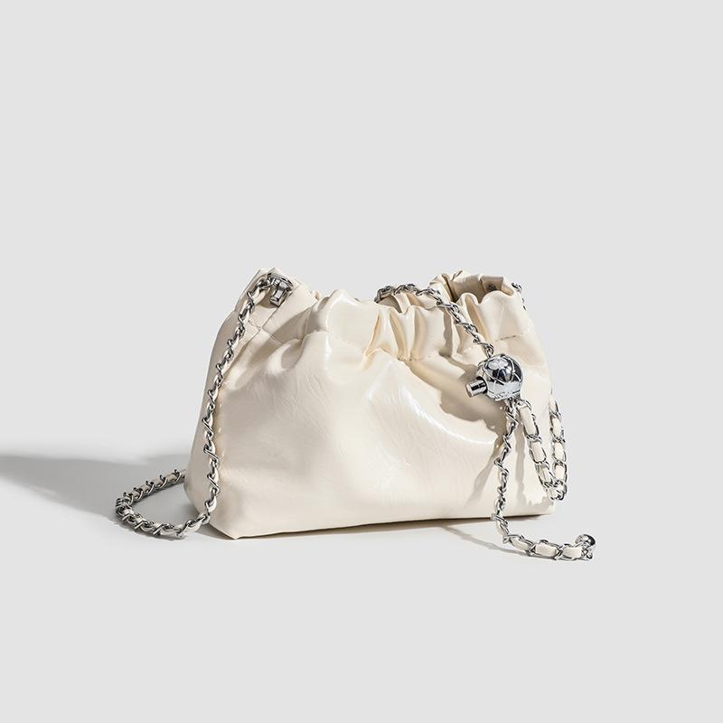 South Korea Ins2025 New Trendy Popular Pleated Cloud Chain Bag Versatile Simple Shoulder Crossbody Armpit Bag