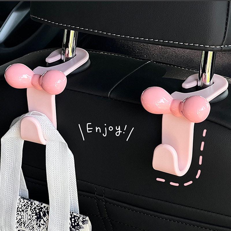 Dopamine Pink Bow Car Seat Hook - Women's Interior Storage Accessory & New Car Gift