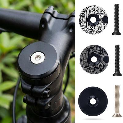 Bike Stem Cover with Installation Screw Durable Aluminum Alloy Front Fork Top Tube Cap for Road Bike  Repair Replacement