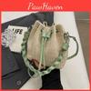 Urban Minimalist Woven Water Bucket Bag For Daily Casual Women