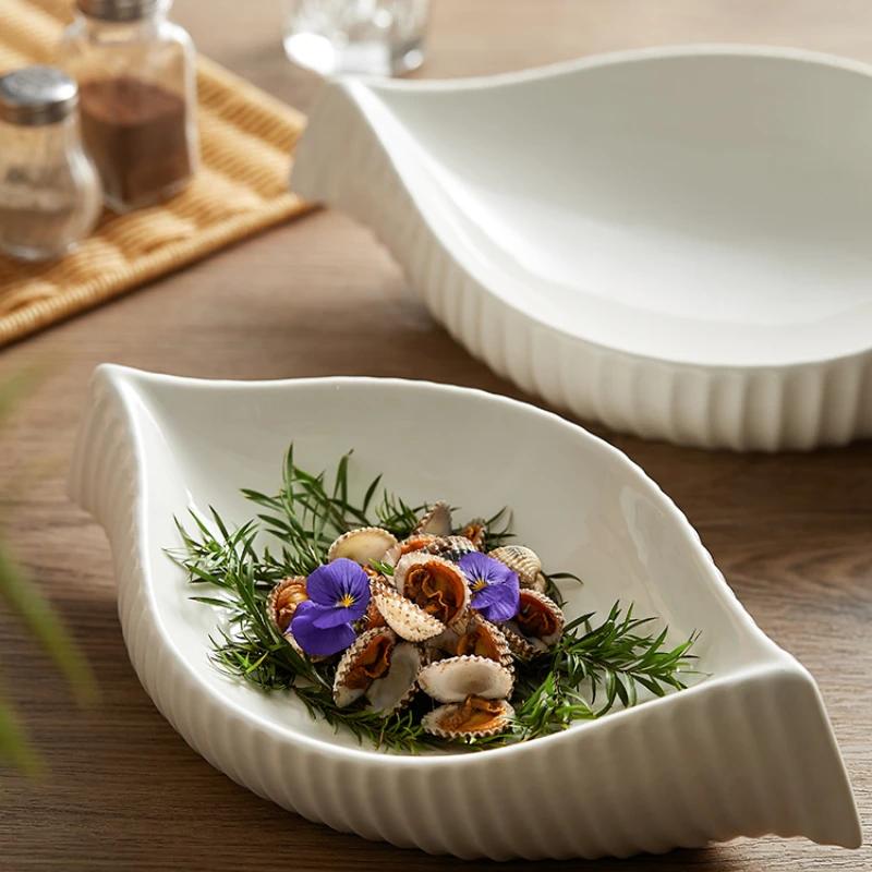 Ceramic Special-shaped Plate Hotel Club Restaurant Fusion Plate Private Room Mood Dishes Molecular Cuisine Sashimi Cold Dishes