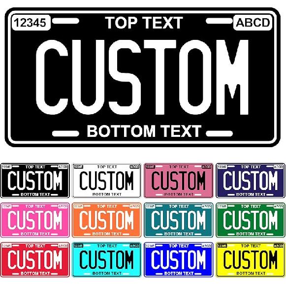 Metal  License Plate - 6X12 Inch - Personalized License Plate For Front Of Car - Decorative Auto Accessories Car Tags (3. Upload Design)