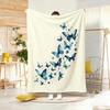 Artistic Pattern B-butterflyS Throw Lightweight 240g Flannel Blanket Soft Skin-friendly for Summer Cooling