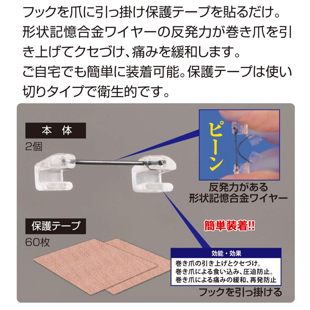 Ingrown Nail Wire Pulls Up the Shape Memory Alloy Hooks the Nail [Cyplus] Guard, Nail, Wire,