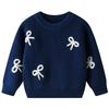 Autumn and Winter Hand-embroidered Bow Baby Base Knitted Sweater Birthday Etsy DIY Children's Sweater