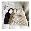 1 Pcs Wind Cotton Handmade Woven Bag Beach Bag One Shoulder Portable Leisure Hollowed Out Tourism And Vacation Fishing Net Bag