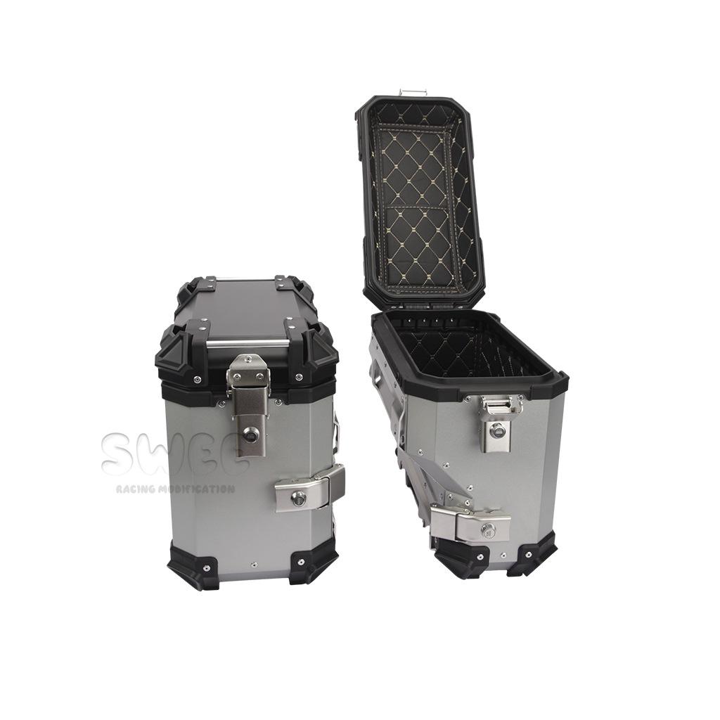 Universelles Motorrad Aluminiumlegierung Seitenkoffer Set: 18L/28L/35L Wasserdicht Stoßfest Schnellverschluss Topbox