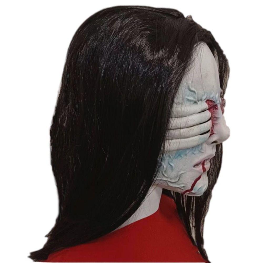 Scary Halloween Mask Spooky Long Hair Demon Mask Masquerade Props Ghost Blindfold Mask  Women/Men