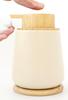 KATAZUKE Foam Soap Mino Ware Dispenser with Wooden Coaster 300ml Foam Mino Made In Japan Soap Dispenser Foam Ceramic Bathroom (Ivory)