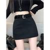 Women's Retro High-Waist Brown Suede A-line Mini Skirt - Spring/Autumn